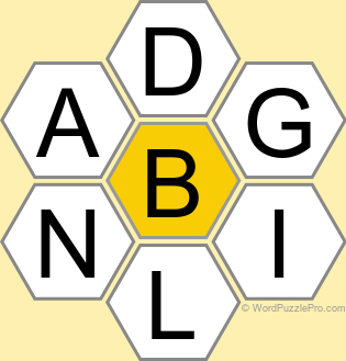 Spelling Bee "Hive" Board for December 29, 2025