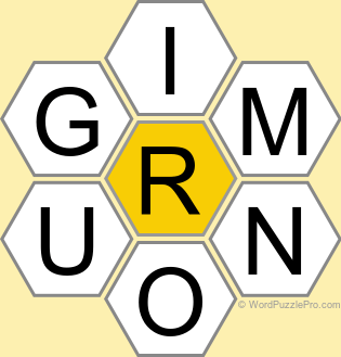 Spelling Bee "Hive" Board for January 10, 2026