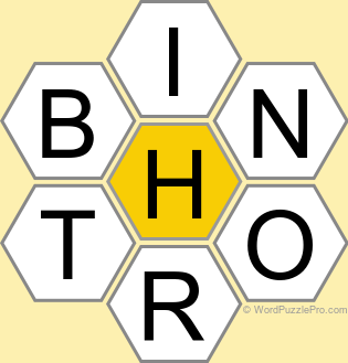 Spelling Bee "Hive" Board for February 10, 2026 Spelling Bee "Hive" Board for February 10, 2026