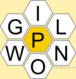 Spelling Bee "Hive" Board for February 17, 2026 Spelling Bee "Hive" Board for February 17, 2026