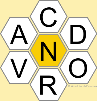 Spelling Bee "Hive" Board for February 18, 2026