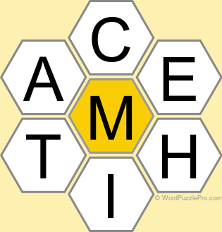 Spelling Bee "Hive" Board for February 19, 2026