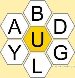 Spelling Bee "Hive" Board for February 20, 2026