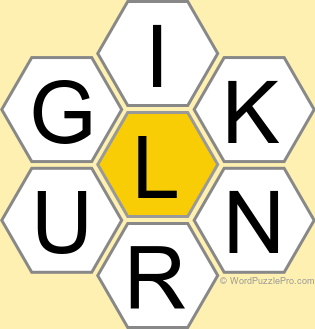 Spelling Bee "Hive" Board for February 22, 2026