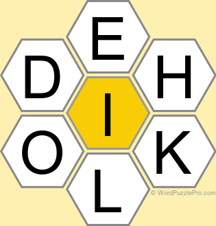 Spelling Bee "Hive" Board for February 28, 2026 Spelling Bee "Hive" Board for February 28, 2026