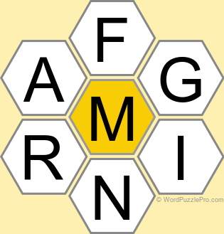 Spelling Bee "Hive" Board for March 1, 2026