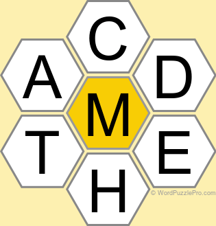 Spelling Bee "Hive" Board for March 20, 2026