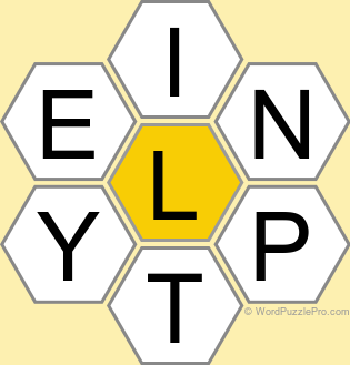 Spelling Bee "Hive" Board for March 25, 2026