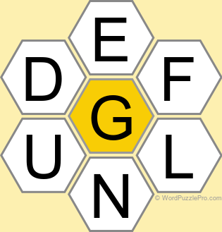 Spelling Bee "Hive" Board for April 7, 2026 Spelling Bee "Hive" Board for April 7, 2026