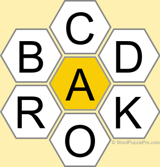 Spelling Bee "Hive" Board for May 20, 2026 Spelling Bee "Hive" Board for May 20, 2026