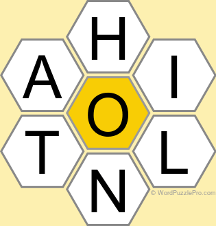 Spelling Bee "Hive" Board for May 22, 2026 Spelling Bee "Hive" Board for May 22, 2026