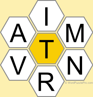 Spelling Bee "Hive" Board for May 25, 2026