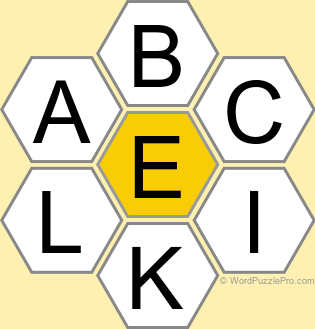 Spelling Bee "Hive" Board for May 26, 2026 Spelling Bee "Hive" Board for May 26, 2026