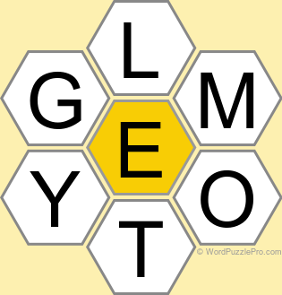 Spelling Bee "Hive" Board for June 11, 2026 Spelling Bee "Hive" Board for June 11, 2026