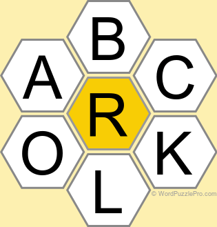 Spelling Bee "Hive" Board for June 17, 2026 Spelling Bee "Hive" Board for June 17, 2026