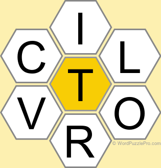 Spelling Bee "Hive" Board for July 14, 2026 Spelling Bee "Hive" Board for July 14, 2026