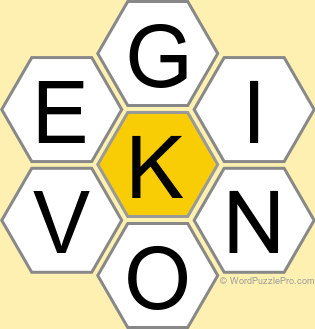 Spelling Bee "Hive" Board for July 24, 2026