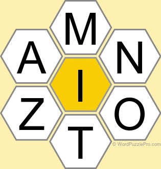 Spelling Bee "Hive" Board for July 25, 2026 Spelling Bee "Hive" Board for July 25, 2026