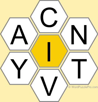 Spelling Bee "Hive" Board for July 27, 2026 Spelling Bee "Hive" Board for July 27, 2026