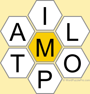 Spelling Bee "Hive" Board for July 31, 2026 Spelling Bee "Hive" Board for July 31, 2026
