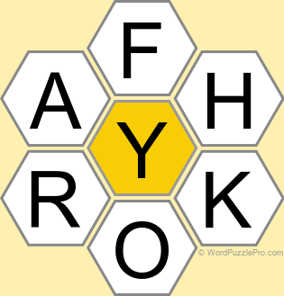 Spelling Bee "Hive" Board for August 5, 2026 Spelling Bee "Hive" Board for August 5, 2026