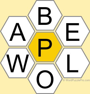 Spelling Bee "Hive" Board for September 24, 2026 Spelling Bee "Hive" Board for September 24, 2026